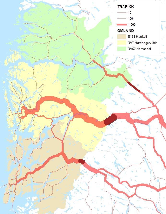 Vi ser her på lange fritidsreiser mellom de fire Vestlandsfylkene Rogaland, Hordaland, Sogn og Fjordane og Møre og Romsdal og det