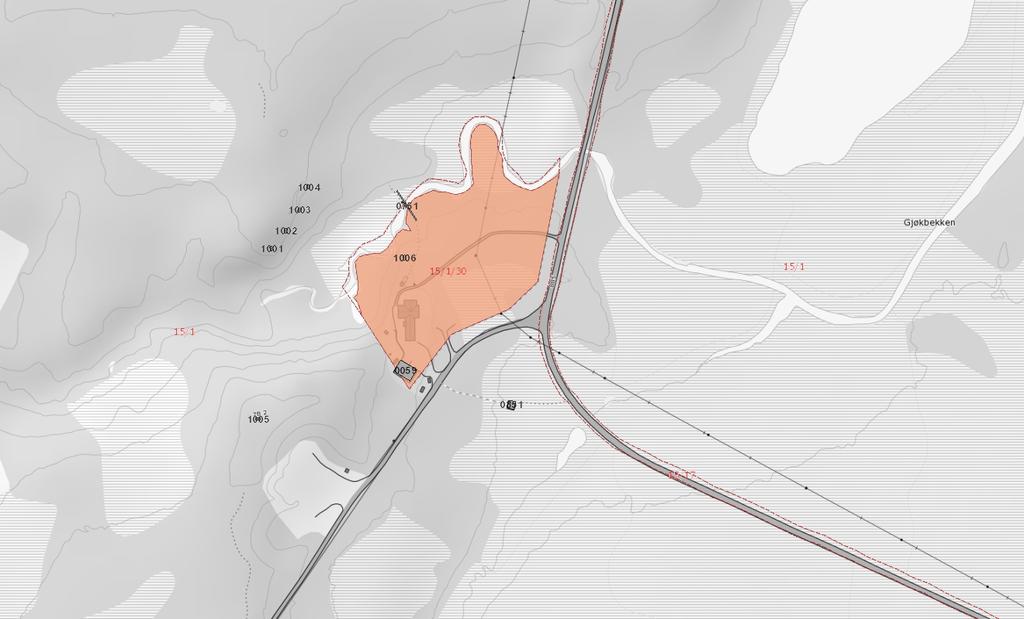 203066 Gjøkåsen Tegnforklaring Inventarpunkt Inventarlinjer Inventarflate Bygg og anlegg Festningsanlegg Skytebaner, veger og plasser Inventar under