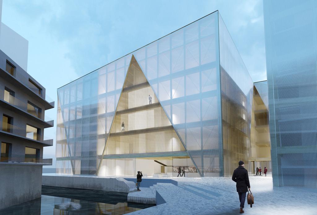 Det nye hovedbygget og Kulturskolen vil være laget av limtre bindingsverk som spenner seg mellom fasadene. Dette reflekterer Norges tradisjon innen trekonstruksjon.
