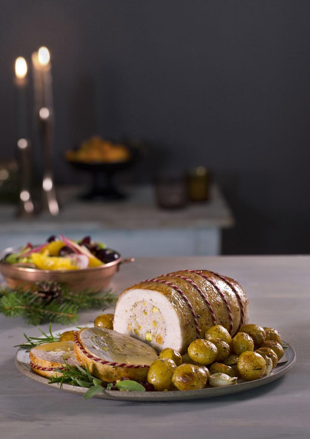 Inas kalkunrullade med sitron five spice og pistasj Ina Garmo (44) Produktsjef for Nortura PROFF Fra: Ulefoss Favorittjulemat: Kalkun Jul for meg er å spise god mat sammen med familien.