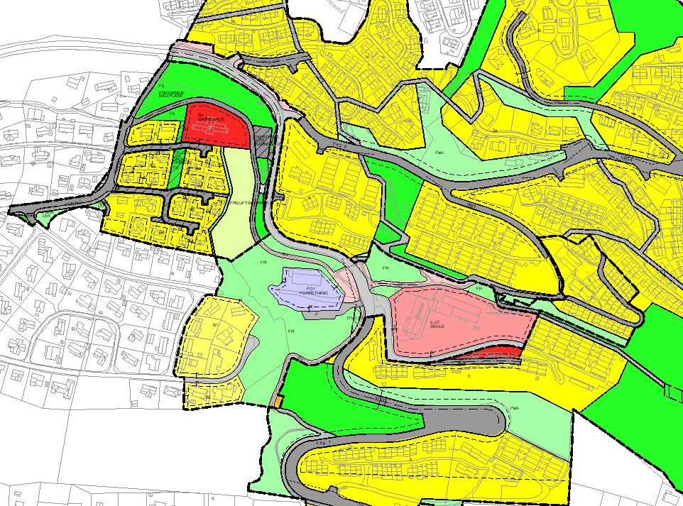 SOSI Produktspesifikasjon versjon 4.21-13 - 5.3.1 Planområde Figur 1 viser planområder med basiskart, arealformål og annet planinnhold.