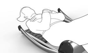 Ikke kjør stolen opp før du er sikker på at det ikke er fare for at personens føtter, armer, hender eller andre kroppsdeler kan komme i klem når løftestolen heves!