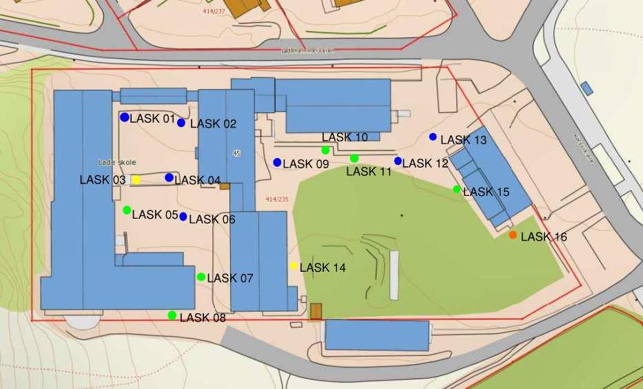 LADE SKOLE, TRONDHEIM KOMMUNE, MILJØTEKNISK GRUNNUNDERSØKELSE OG TILTAKSPLAN 17 Tungmetaller: Det ble funnet konsentrasjoner av arsen (As), bly (Pb), nikkel (Ni) og krom (Cr) over normverdien i