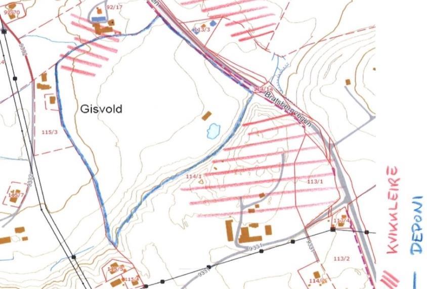 samt både nord og vest for deponiet gjennom tidligere utførte grunnundersøkelser (ref. /5/ og /6/), se figur 2. ROS-analyse av registrerte kvikkleireforekomst gir middels faregrad, se vedlegg 1.