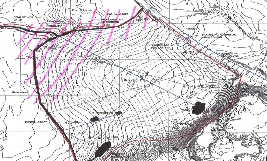 støyvoll. For dette området må lokal høydeforskjell ikke overstige 2,4 m. Dette for at øvre leirlag og kvikkleire som er registrert her ikke belastes mer enn nødvendig.