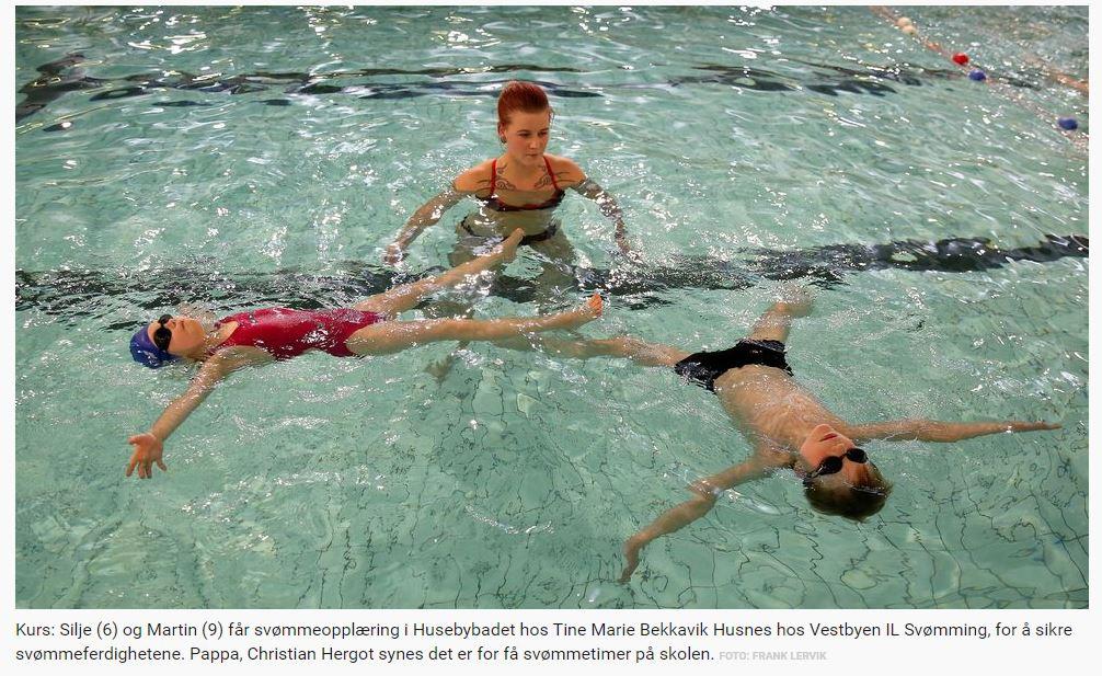 Svømmekurs Vestbyen IL Svømming holder svømmekurs for barn fra fylte fem år. Kursene holdes primært i Husebybadet, men i 2016 har vi også hatt svømmekurs i svømmebassenget på Dalgård.