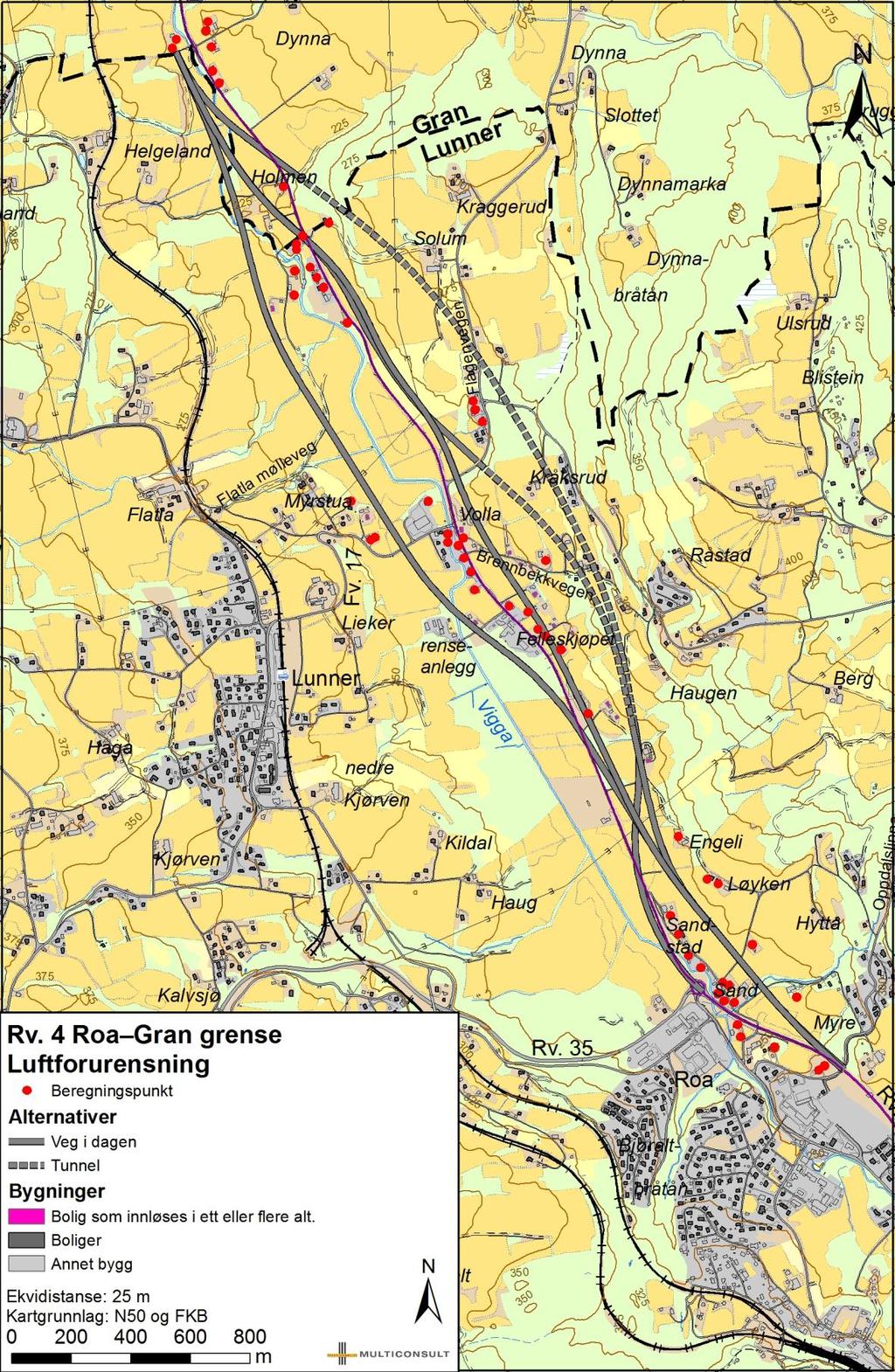 Rv. 4 Roa - Gran grense Kommunedelplan med konsekvensutredning M U L T I C O N S U L T Figur 3-5: