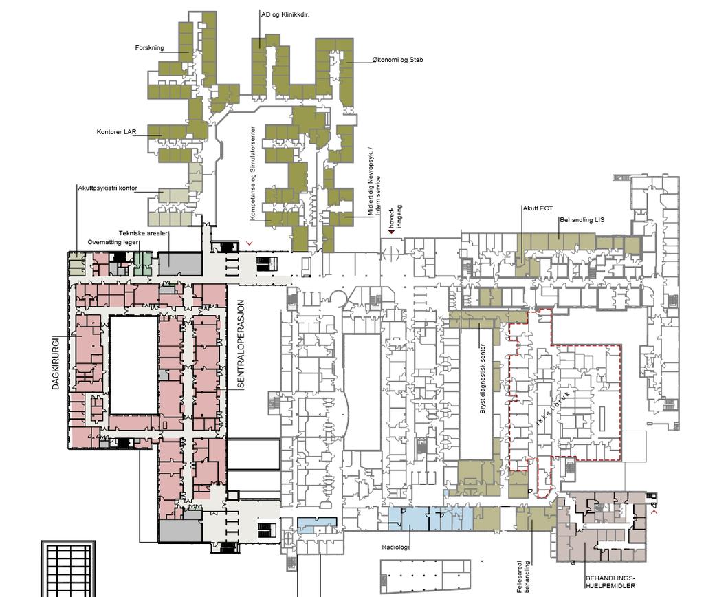Etasjeplaner U1 Akuttmottak,somatikk og psyk.og rus 1. Operasjon 2.