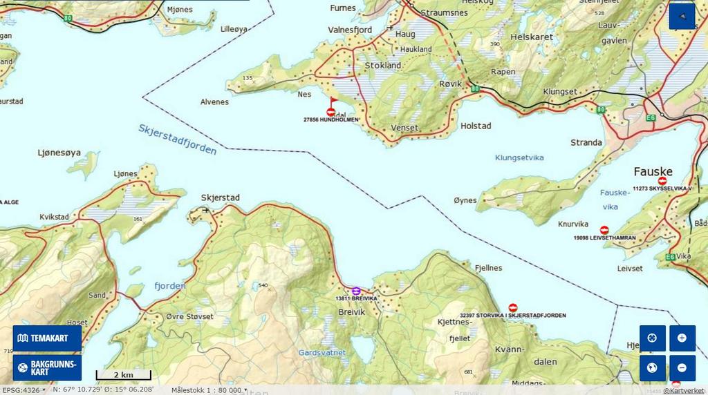 2 Materiale og metode 2.1 Område og prøvestasjoner Oppdrettslokaliteten Hundholmen ligger i Skjerstadfjorden i Fauske Kommune, Nordland Fylke.