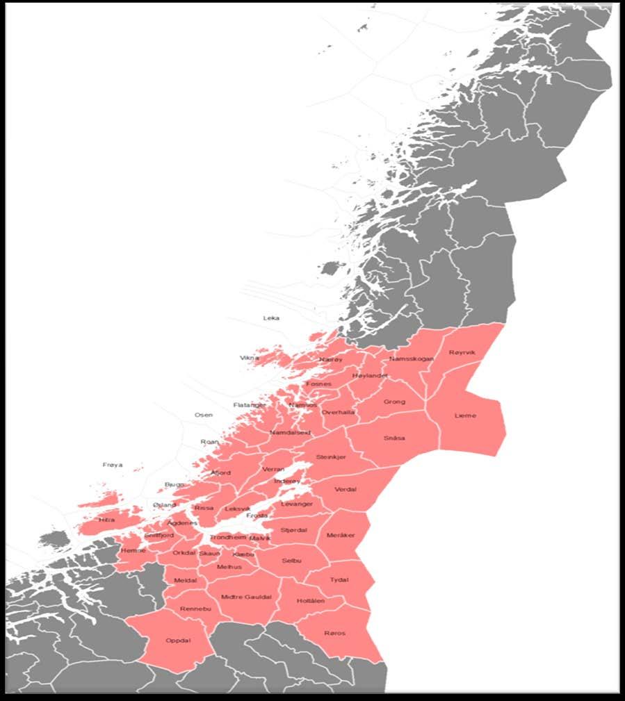 Trøndelag: Pr. d.d.: 48 kommuner 1.