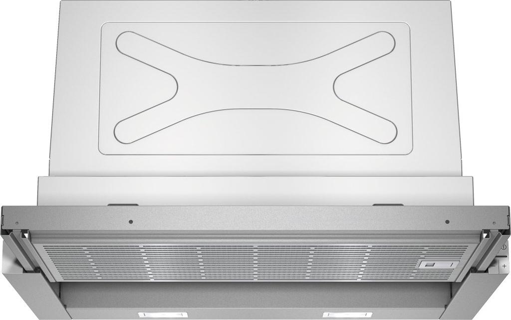 Displayfarge hvit/blå Belysning: 2 x 3 W LD softlight - behagelig lys som gradvis tennes og Til veggmontering 12-lags metallfettfilter, kan vaskes i oppvaskmaskin slukkes lektronisk styring via