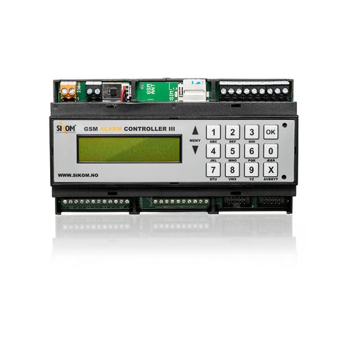 GSM Alarm Controller III Elnummer: 64 309 34 Flaggskipet innen styringsenheter beregnet for montasje i sikringskapet Sikom GSM Alarm Controller III er flaggskipet