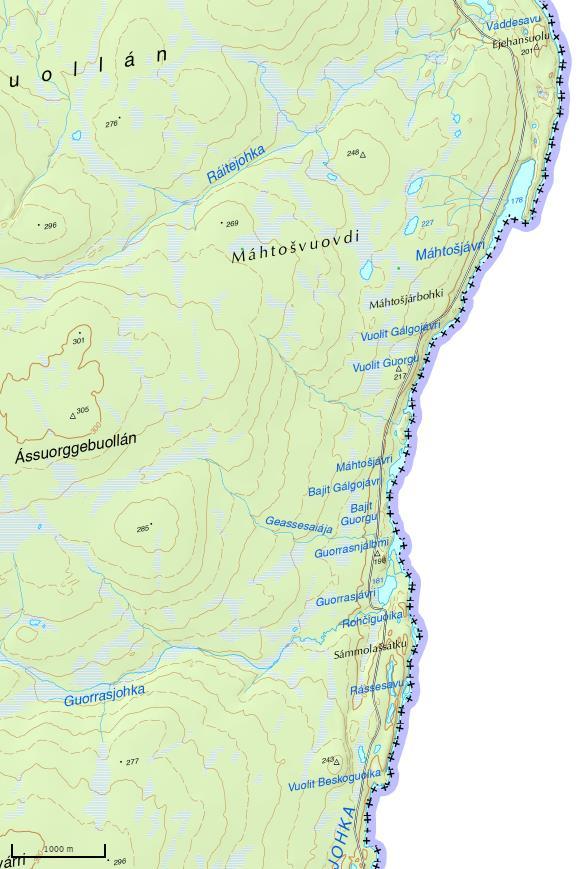 Ánárjohka: Dorvonjárga-Helligskogen Kart