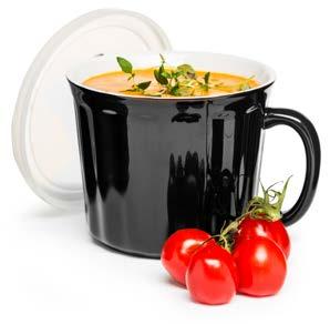 En smart suppekopp med lokk får å ta med seg suppe til jobben eller trening. Det finnes mange gode supper å lage for å nyte av denne suppekoppen.