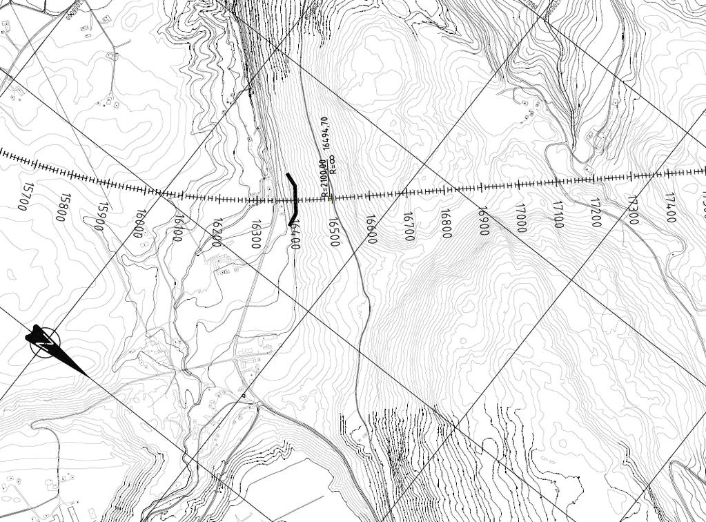 Side: 5 av 6 T4 Sør Figur 5. Tunnel 4 Påhugg Sør (klippet fra tegning C5). Påhugg bør trolig flyttes, se røde buer.