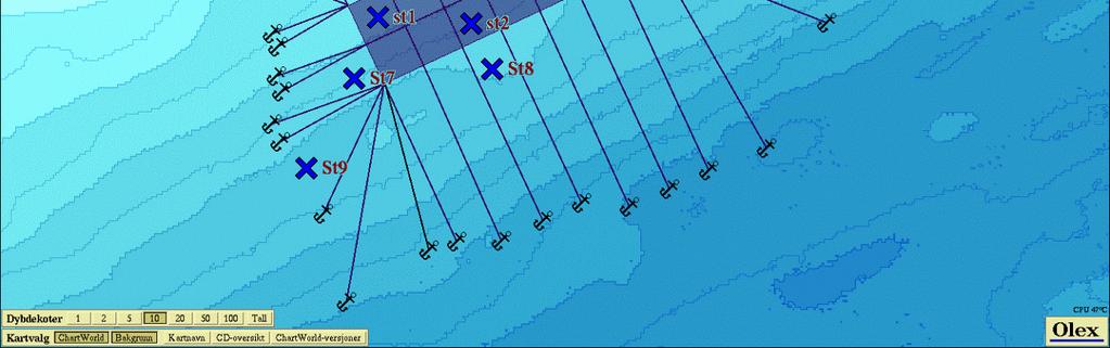 Bunnen under anlegget skråner relativt bratt og jevnt ned mot dypområde til Vannfjorden.