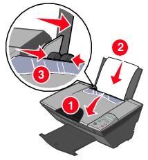 Page 20 of 70 3. Klem sammen utløserhaken, og skyv papirskinnen mot høyre til kanten av papiret. Papirmating Du kan trekke papir gjennom Alt-i-ett-maskinen ved hjelp av kontrollpanelet.