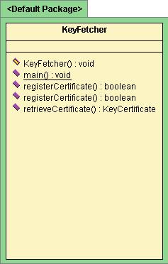 KeyFetcher : Følger protokollen, og det første som foretas er å koble seg opp mot nøkkeltjeneren. Dette gjøres ved å bruke funksjonalitet for dette implementert i GenericFetcher.