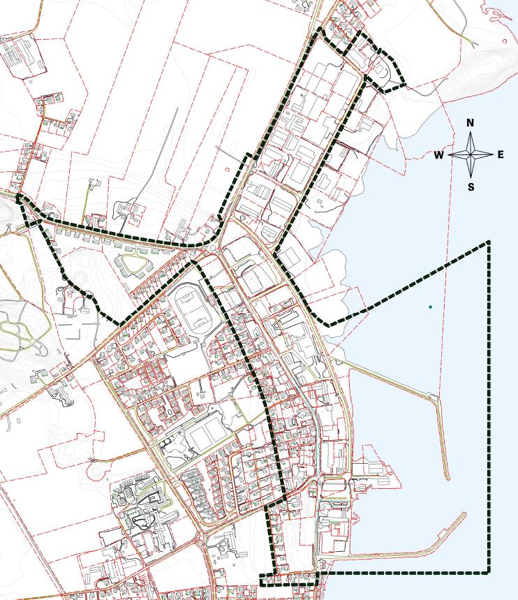 Side 2 av 14 Avgrensingen på områdeplanen er vist i Figur 1. Figur 1. Avgrensning ny plan for Brekstad sentrum.