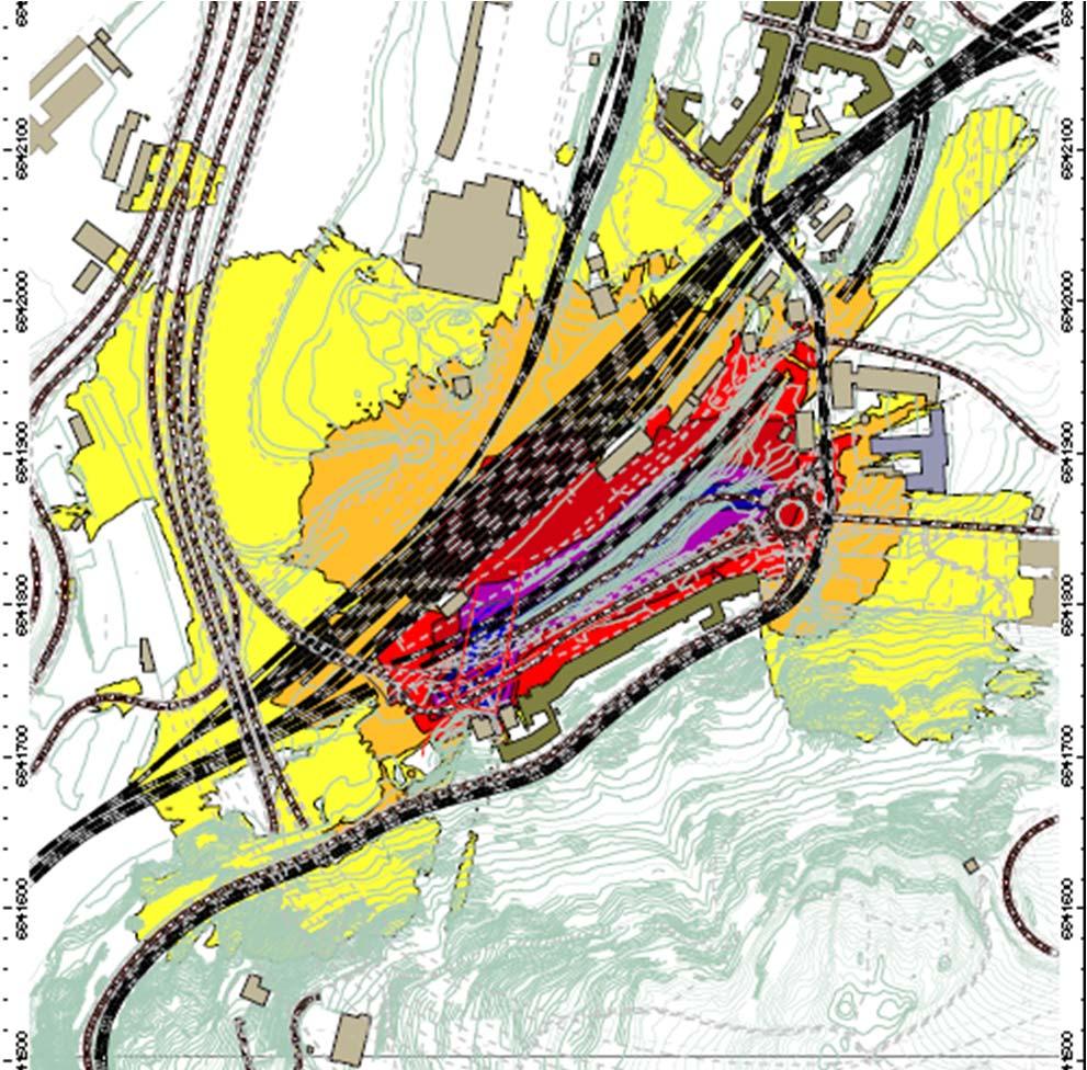Støy i anleggsperioden påhugg Mosseveien Støysonekart ved