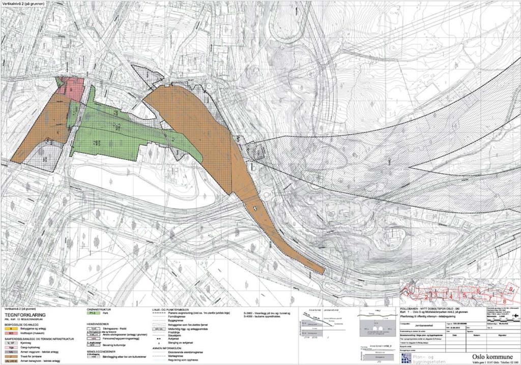 Reguleringskart v/ Oslo S (over bakkenivå)