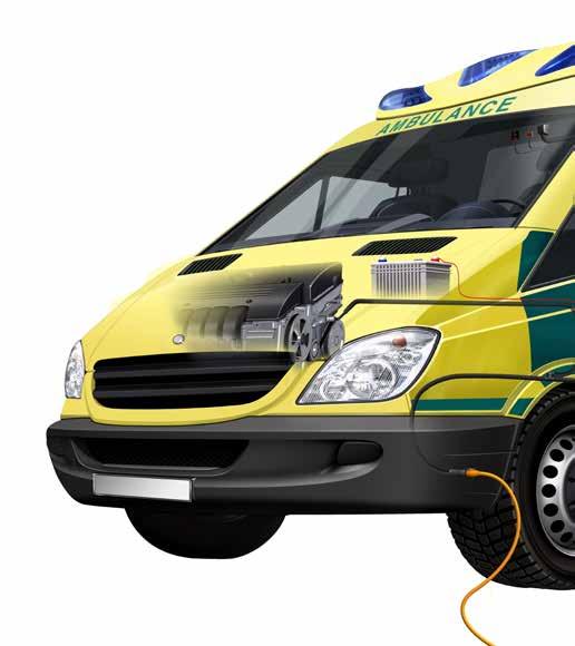 DEFA system til ambulanse Ambulanse Foruten lading og forvarming av