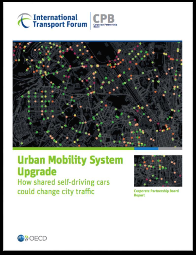 Delte autonome kjøretøy Samme mobilitet med bare 10 prosent av dagens kjøretøy 80-90%