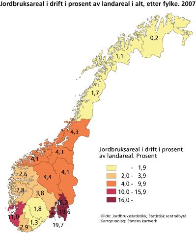 1 Utviklingen i jordbruket i Norge I følge SSB har jordbruket de siste tiåra gjennomgått en rask utvikling mot færre og større jordbruksbedrifter.