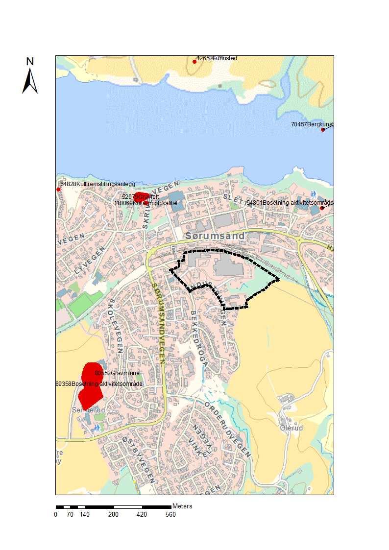 Oversiktskart Kart 1: Oversiktskart over Sørumsand med de nærmeste