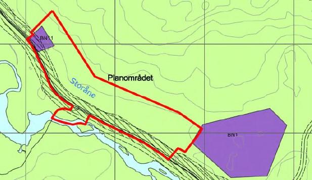 Figur 1: Planområdet Kommunen møtte tiltakshavar og deira plankonsulent til oppstartsmøte den 24.6.2016. Her vart planarbeidet, milepæler og viktige utgreiingstema drøfta.