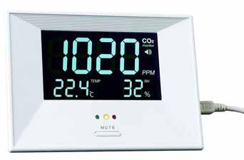 før 179,- nå 129,- 104028 CO 2 -måler digitalt med stort display Flott instrument for inneklima som måler CO 2, relativ luftfuktighet og temperatur.