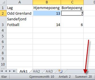 Gjør kjapp kalkulasjon i Excel Hva gjør du de gangene du skal legge sammen en eller flere celler? Lager en formel som legger cellene sammen?