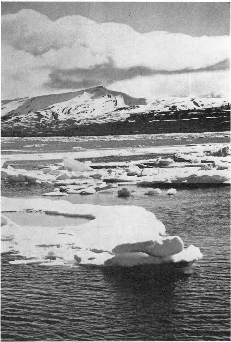 Vardåsen i Grønfjorden er ennå dekket av snø, men fjordisen er i ferd med å gå opp og i lavlan:iet er det