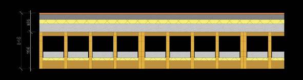 Construction 2: Timber box element Glulam box element 42 % Screed 38