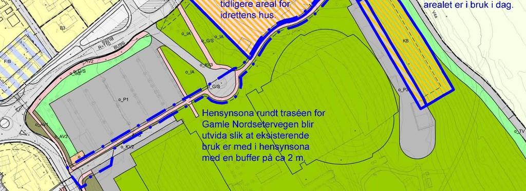 Endringa består hovedsakelig av bytte av arealformål fra undervisning til undervisning/kontor (KB_1) for skolebygget og eneboligen som ligger innafor formålsfeltet.