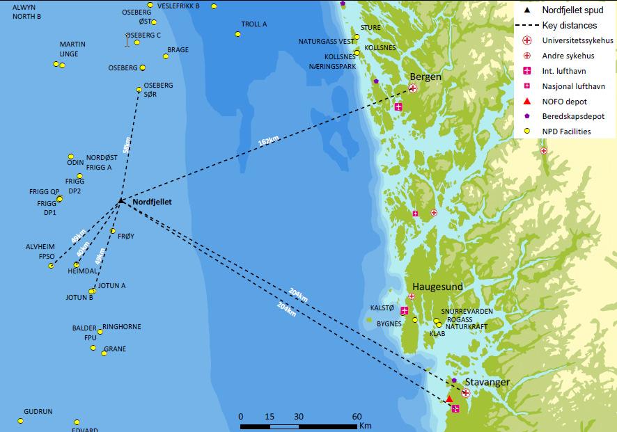 Figur 2: Lokalisering Nordfjellet Ingen sårbar bunnfauna som koraller eller svamper er observert. 4 PLANLAGT FORBRUK OG UTSLIPP AV KJEMIKALIER TIL SJØ 4.