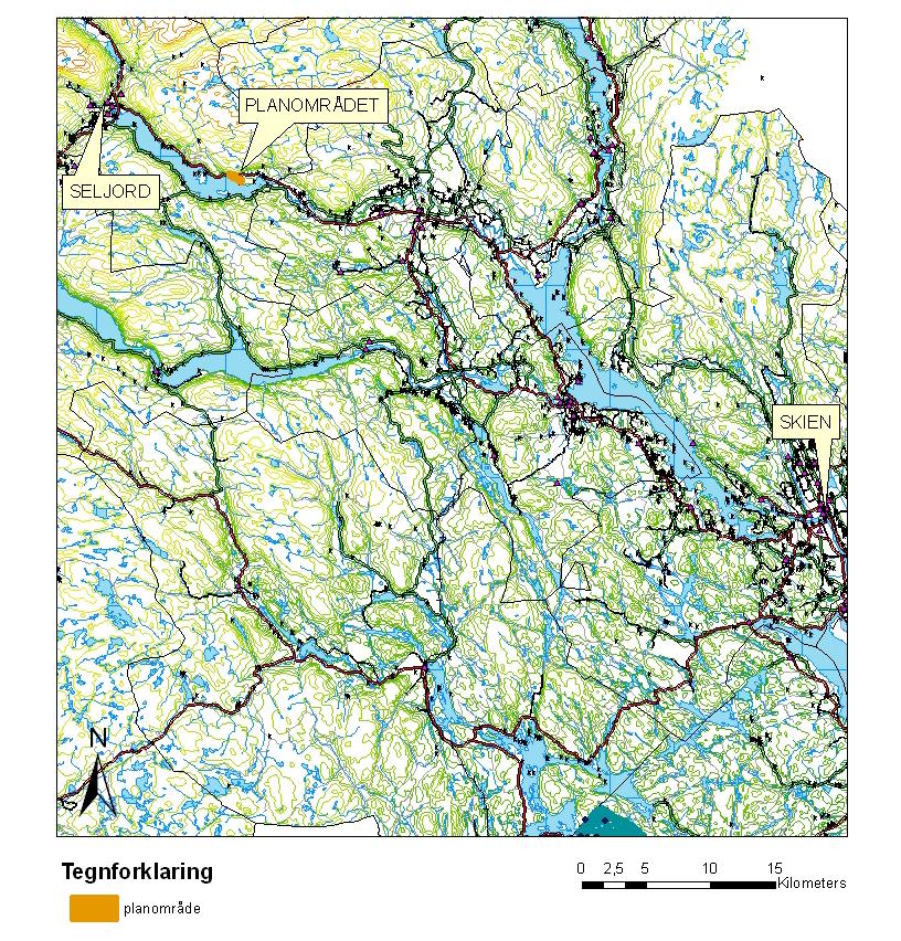 BAKGRUNN FOR PLANEN: Det er lagt fram forslag til reguleringsplan for Vefallåsen i Seljord kommune (figur 1). Målet med planen er å legge til rette for utviding av eksisterende hytteområde.