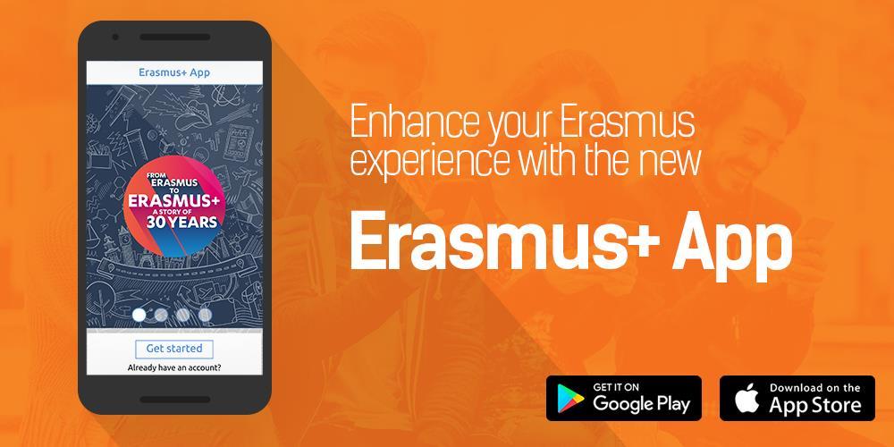 Erasmus+ app Helt ny app for Erasmus-studenter gir deg: Informasjon om Erasmus-programmet