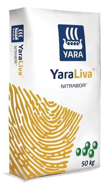 3. YaraLiva TM Nitrabor med en kombinasjonseffekt av nitrat, kalsium og bor. Raskt plantetilgjengelig.