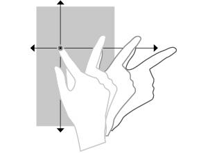 Bruke berøringsskjermen TouchSmart-datamaskinen gjør det mulig å bruke fingrene eller digitaliseringspennen til å utføre visse handlinger på berøringsskjermen: MERK: Veiledningen i dette avsnittet er
