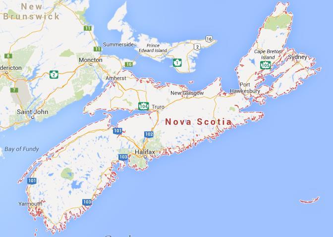 Nova Scotia Halifax er hovedstaden i provinsen Nova Scotia.