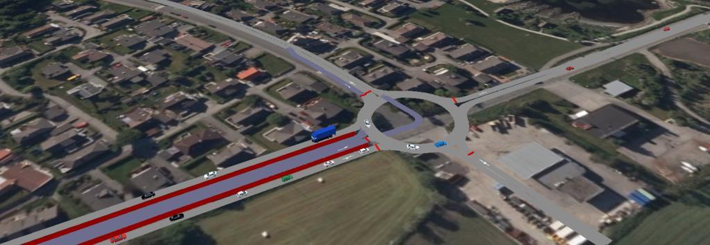 Tabell 19 Kvernevik Ring (nord) i VISSIM på ulike tidspunkt i makstimen i ettermiddagsrushet.