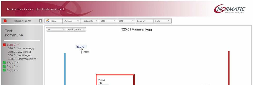 Kap 2 - Styring og overvåking av anlegg Side 14 av 80 2 Styring og overvåking av anlegg Normatic WebServer grunnmodul omfatter all funksjonalitet for styring og overvåkning av anlegg, samt