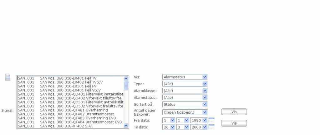 modul/prosess), alarmstatussymbol i menyfelt (for underliggende stasjoner/områder) eller ved å klikke på