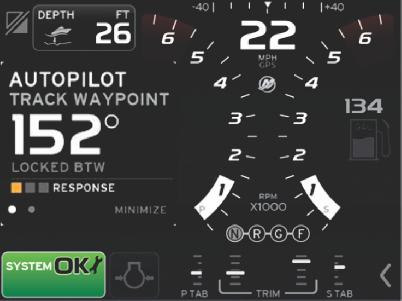 Del 2 - På vannet Autopiloten sporer det første kurspunktet på ruten på kartplotteren. 51884 Track Waypoint-knapp og -lampe 5. VesselView viser kurspunktsporingen i autopiloten.