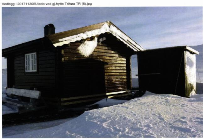 Gjeterhytte Trihøa, foto: SNO SNO rapporterte forholdet til nasjonalparkstyret i brev av 22.05.