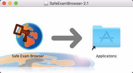 Dra «Safe Exam Browser» ikonet over til