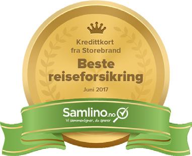 Forsikringsbevis for kredittkort med reiseog avbestillingsforsikring