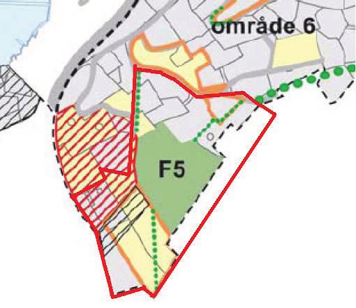 Figur 5.8 Utsnitt fra temakart Fortetting Villa- og sentrumsnære områder fra Søreide Arealanalyse og Tettstedsutvikling. Rød linje viser planområdets plassering og avgrensing.