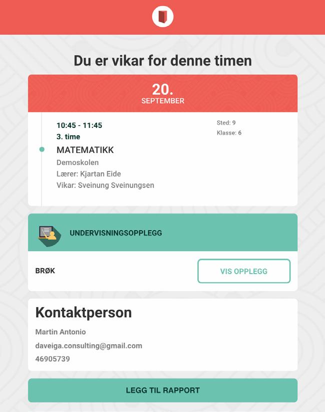 3 Oversikt over dine tidligere timer får du